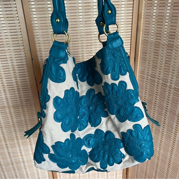 Oversize Big Buddha Turquoise Hibiscus Bag - Picture 4 of 16